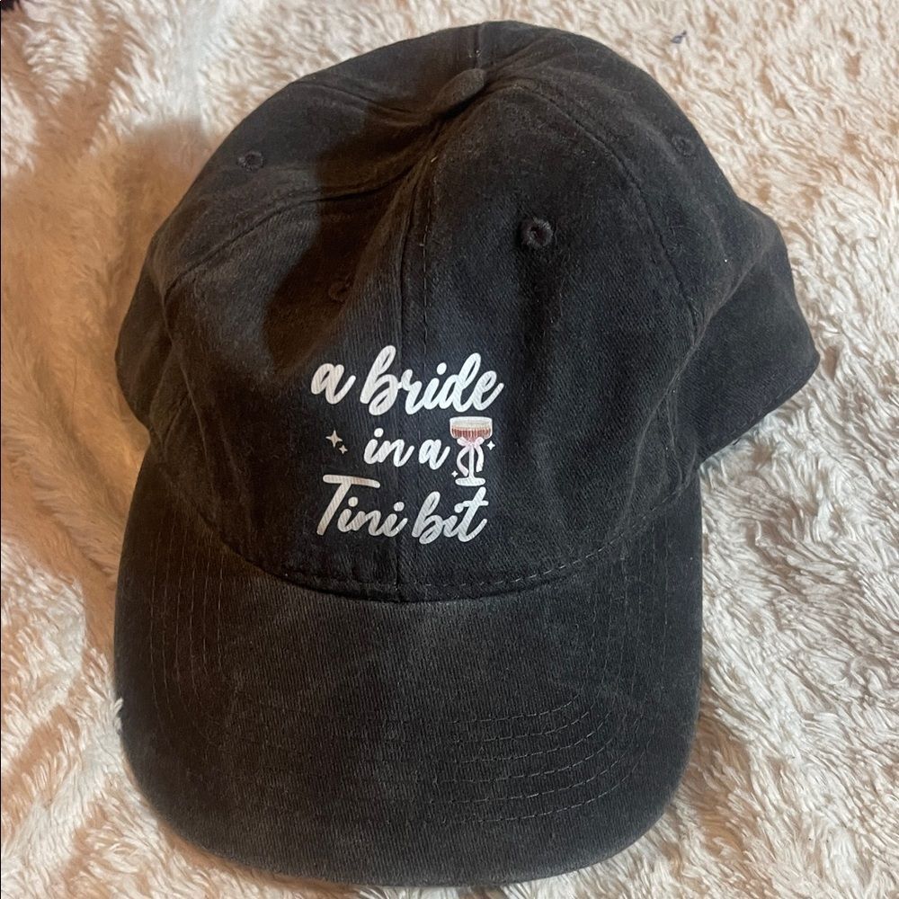 Black 'Bride in a Tini Bit' Cap
